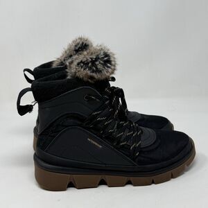 Columbia Keetley Shorty Waterproof Snow Boots Womens 7.5 Black Faux Fur Lined